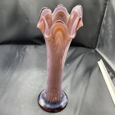 Vtg Fenton Swung Glass Vase Purple  picture