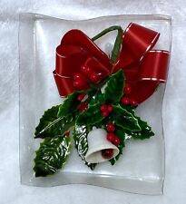 Vintage NOS Christmas Corsage Holly And Bell Red In Original Box picture