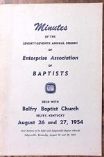 1954 BELFRY KENTUCKY ENTERPRISE ASSOCIATION OF BAPTISTS SESSION MINUTES Z4861 picture