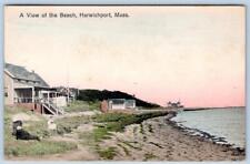 1913 HARWICHPORT MA VIEW OF BEACH COTTAGES HANDCOLORED H A DICKERMAN POSTCARD picture