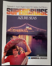 AZURE SEAS Admiral Cruises 3 & 4 Night SUPERCRUISE 23pg Brochure 1988 picture