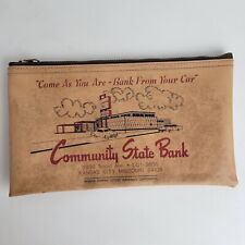 Vintage Kansas City Community State Bank Zipper Bag MCM Mid Century Modern Image picture