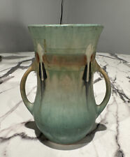 Early 1900's Roseville Pottery Monticello Vase-Aqua Blue #556 Arts Crafts Style picture