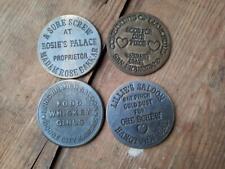 4 BRASS BROTHEL TOKENS LILLIES SALOON LONG BRANCH ROSIES PALACE DIAMOND LIL picture
