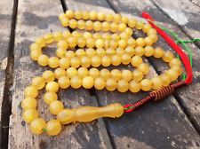 Yellow Bakelite Muslim Islamic Rossary Prayer 99 Beads 33,3gr Vintage Handmade picture