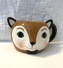 3D Cute Red Fox Face Threshold Large Target Mug Bow Tie NEW picture