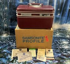 Vintage 1970's SAMSONITE Profile Train Case Luggage w’Key  (Burgundy) picture