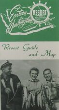 Vintage Washington Fishing Map Resort Guide Travel Brochure Eastern Area 1960 picture