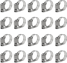 20Pcs-Hose Clamp,304 Stainless Steel Hose Clamps, Adjustable 13-19Mm (1/2-3/4 In picture
