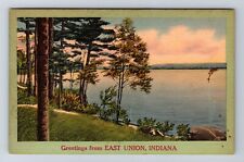 East Union IN-Indiana, General Greetings Lake Area, Antique, Vintage Postcard picture