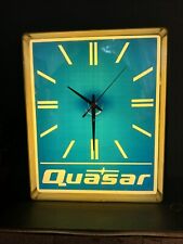 Vintage Quasar Electric Illuminated Advertising Wall Mount Clock Dualite 17”x14” picture