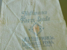 Vintage HOFFMANS Farm Seeds LANDISVILLE PA Seed Feed SACK Cloth Lancaster Co picture