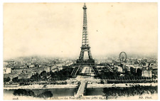 Eiffel Tower Postcard Photo Neurdein Paris Tour Eiffel Trocadero Garden 1920's picture