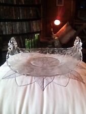 Vintage Fostoria Etched Floral 2 Handled Serving Tray picture