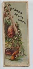 Victorian Trade Card Redding's Russia Salve Book Mark size  Fox & Rabbit picture