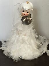 Vtg 1950’s Porcelain Head White Feather Holt Howard Japan Xmas Angel with Book picture