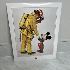 NEW SEALED Disney Mickey Tribute To Firefighters Art Print 11 x 14 Charles Boyer picture