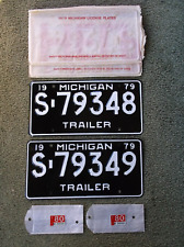 ✈✈✈🗽🗽🗽   Michigan 1979 1980  Trailer   License Plates picture