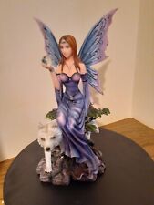 Amy Brown Lovely Purple Fairy With Wolf 12