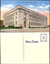 U.S. Post Office Wichita Falls TX unused 1940s linen postcard picture