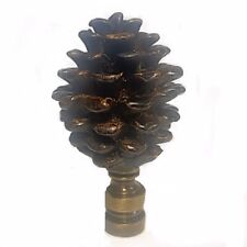 PINECONE SHADE FINIAL ANTIQUE BRASS - FINIAL THREAD- RESIN AND METAL picture