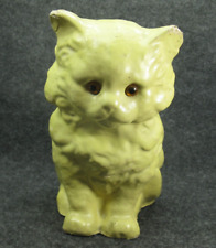 CAT KITTEN Yellow Paper Mache Pulp Candy Container Halloween Pet RARE Old picture