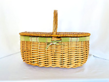 Vintage Wicker Picnic Woven Rattan Storage French Country Classic Basket picture
