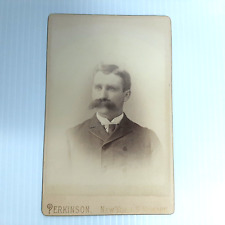 Antique 1800's Cabinet Card Photograph Perkinson N. Y. & Newark Van Schoick picture