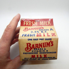 Barnum's Creamery in Barnum, Minn. Mn. Wax HALF PINT Milk Container - Circa 1950 picture
