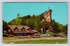 St Ignace MI-Michigan, Castle Rock, Ancient Lookout Vintage c1968 Postcard picture