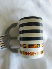Disney Cruise Line Coffee Mug Anchor Handle Stripes and Flags Design New picture