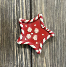 Vintage Red White Star Refrigerator Magnet 2.5” picture
