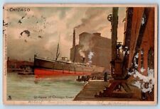 Chicago Illinois IL Postcard Glimpse Chicago River 30 DPO McClurg Missouri 1904 picture