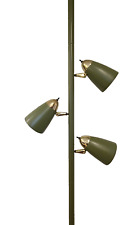 Vintage Mid Century Modern Pole Tension Floor Lamp Light Green Bullet Atomic MCM picture