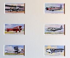 Beautifully Matted Set of 6 English Player's Cigarette Airplane Cards c. 1935 picture