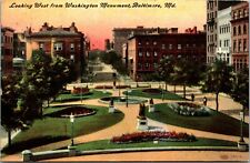 Baltimore Maryland Looking West From Washington Monument Vintage Postcard E16 picture