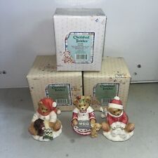 Lot Of 3 cherished teddies figurines Christmas Holiday Red Lee Amanda In Boxes picture
