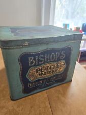 vintage tin Bishop's petite wafers Los Angeles San Diego California picture