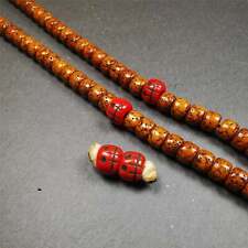 Gandhanra 1 Pair of Old Plastic Skull Beads,Marker Beads for Mala Necklace,0.4