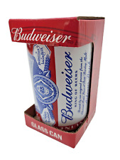Budweiser, Glass Can 10 oz. 2017 Anheuser-Busch Red and White Glass picture