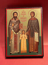 Saints Raphael, Nicholas and Irene -Orthodox high quality byzantine Icon 6x8 picture