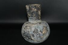 Ancient Sasanian Cut Glass Vase with Beautiful Color & Patina Ca. 6th Century AD picture