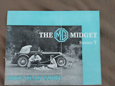 THE MG MIDGET SERIES T  DROPHEAD COUPE  BROCHURE 1938 - 4  PAGES picture