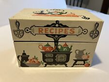 Vintage Stylecraft Stove Recipe Box with 7 original  recipe dividers picture