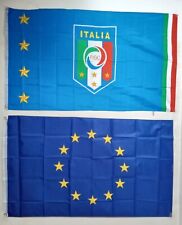 1 ITALY FEDERATION FLAG (3x5 FT) + 1 EUROPEAN COMMUNITY FLAG (3X5 FT) $35 picture