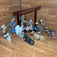 Vintage Kirkland Signature 13 Piece Nativity Set 75177 With Wood Creche Base picture