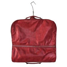 Rare Vintage Samsonite Garment Bag Luggage Leather Red Pockets Weekend Travel picture