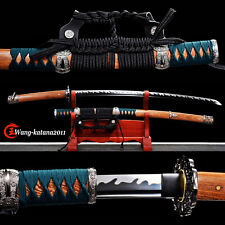 Rosewood Tachi Black T10 Carbon Steel Japanese Samurai Handmade Functional Sword picture