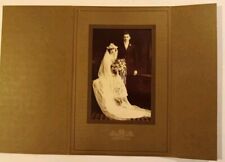 #14 ANTIQUE / VINTAGE 1920s ERA ? Wedding Photo ELEGANTLY DRESSED Bride & Groom  picture