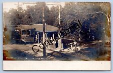Real Photo Forest Park Trolley & Depot At Ballston Lake NY New York RP RPPC G52 picture